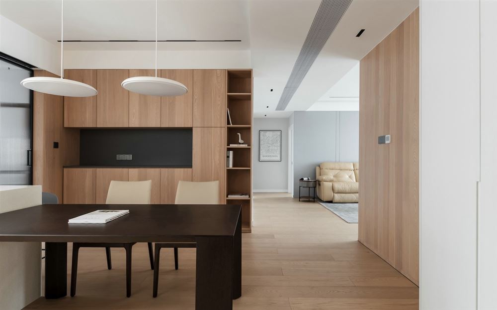 于都室内装修佛山奥园159平方米四居-现代极简原木风格室内设计家装案例